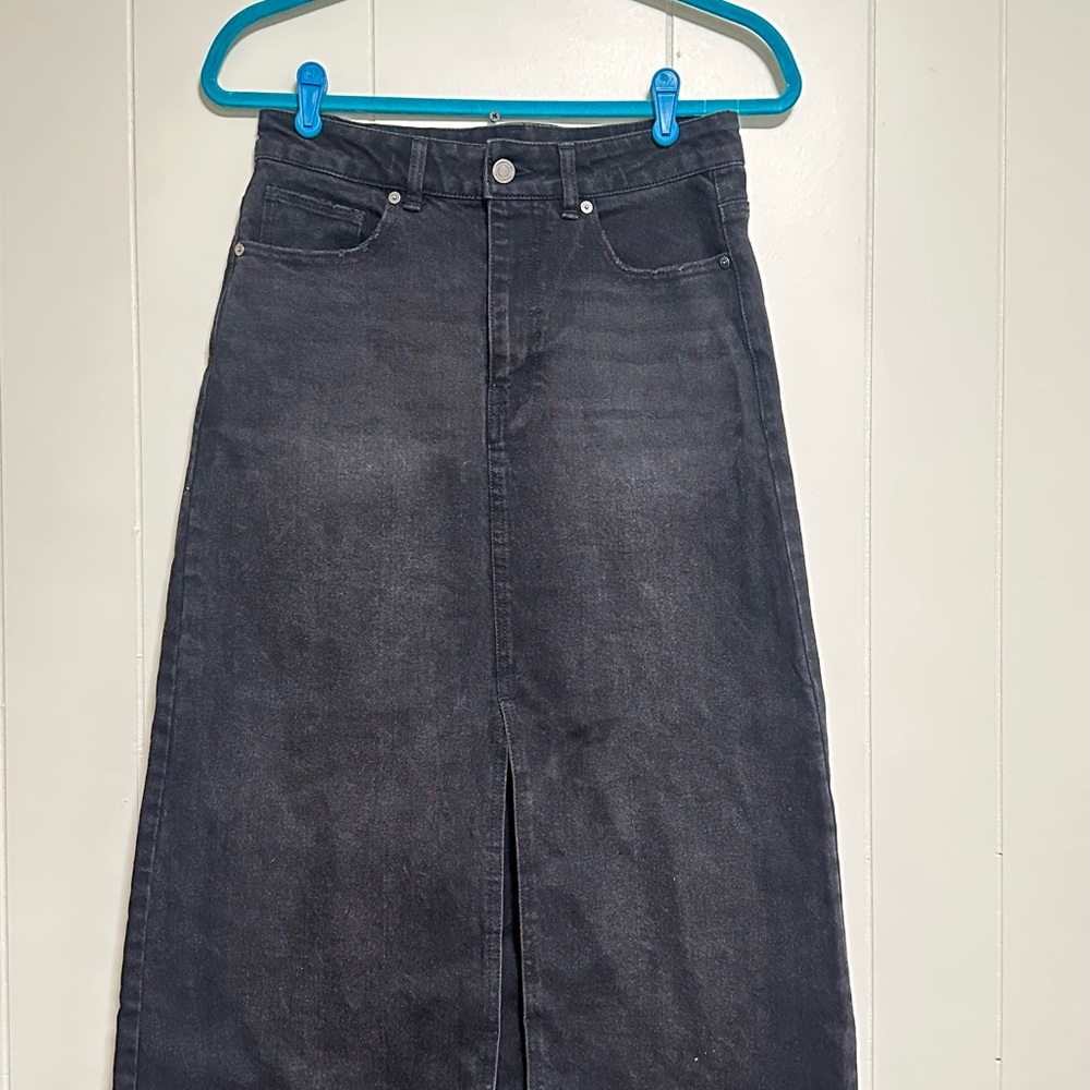 Habitual Dark Gray Denim Skirt